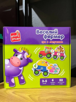 Дитяча настільна гра "Веселий фермер" VT2100-13 з липучками