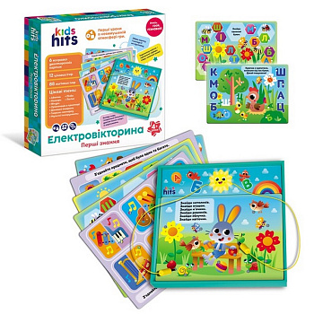 Електровікторина дитяча "Абетка та перші знання" KH55/001 у комплекті 6 карток 12 завдань