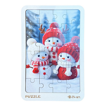 Новорічний пазл-вкладиш "Сніговички" 3240-19-001, 16х22 см, 200 днів 