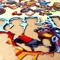 Пазли вкладиші "Лисята на мотоциклі" (ПСД211) PSD211 багатошарові