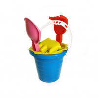 Пісочний набір Середній S0005 Відро, пасочки, лопатка, граблі