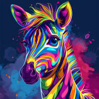 Алмазна мозаїка "Яскрава зебра" Brushme BH032 неповна викладка 25х25 см