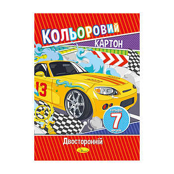 Набір кольорового картону А4 АП-1102 двосторонній 7 аркушів