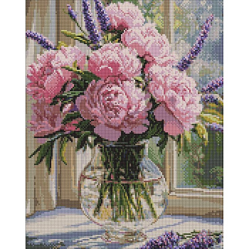 Алмазна мозаїка "Нюдова ніжність у вазі" ©art_selena_ua AMO8361, 40х50 см