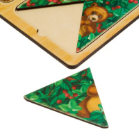 Дерев'яний пазл-вкладиш "Їжачки та ведмеді" Ubumblebees (ПСД186) PSD186 в рамці 