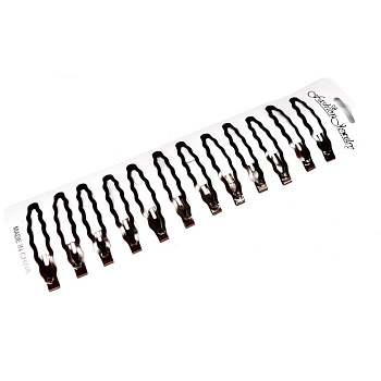 Затискач-хлопавка для волосся 1200-196-2 коричнева 12 штук