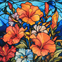 Алмазна мозаїка "Квітковий калейдоскоп" DEEX16296 не повна викладка 30х30 см 