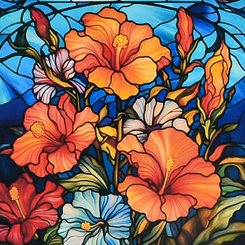 Алмазна мозаїка "Квітковий калейдоскоп" DEEX16296 не повна викладка 30х30 см 