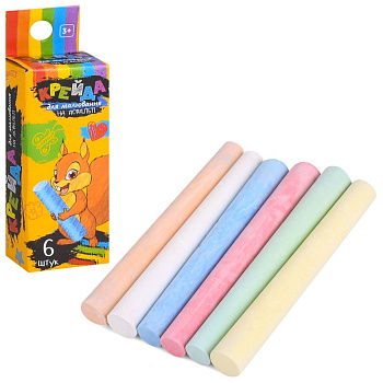 Крейда для малювання на асфальті MK 4708 різнокольорова 6 шт