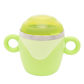 Чашка з кришкою та ручками 6091 з нержавіючої сталі