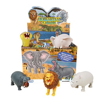 Стретч-іграшка у вигляді тварини – ПОВЕЛИТЕЛІ САВАНИ (14 шт., в дисплеї)