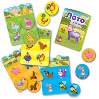 Дитяча настільна гра Лото "Ферма" VT2100-08, 16 фішок