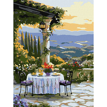 Картина за номерами "Мальовнича вечеря" Ідейка KHO2908 30х40 см                                           