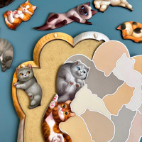 Дерев'яний пазл-вкладиш "Котики-муркотики" Ubumblebees (ПСФ133) PSF133     