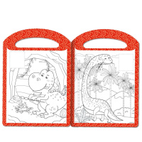 Дитяча розмальовка "Динозаври та динозаврики" РМ-68-02, 16 наліпок 