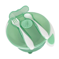 Тарілка на присосці з ложкою та виделкою MGZ-0109(Mint) 350 мл