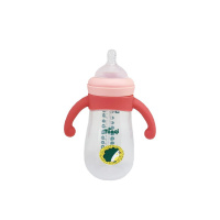 Пляшечка пластикова з силіконовими ручками MGZ-0200(Pink) 260 мл