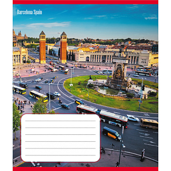 Зошит учнівський "Панорама міста" 012-510201C-1 в косу лінію, 12 аркушів