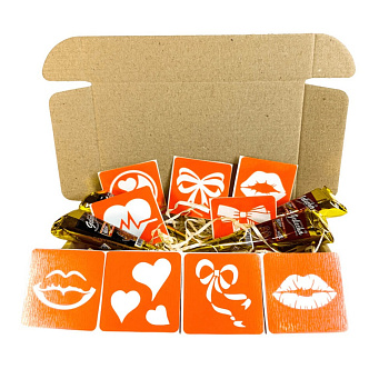 Набір хни з трафаретами для біо-тату №10 henna-set-10, 9 трафаретів