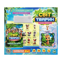 Дитяча інтерактивна книга "Світ тварин" 70456 сенсорні кнопки, українська мова