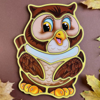 Дерев'яний пазл-вкладиш "Сова" Ubumblebees (ПСД087) PSD08 пазл-контур