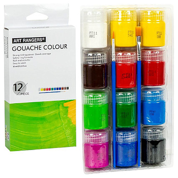 Набір гуашевих фарб "Art Ranger" WX02.T12015-2, 12 кольорів