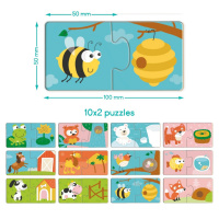 Дитячий пазл "ДУО-Звірята та їх домівки" 300690, 24 елемента