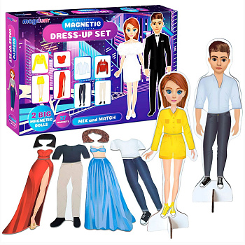 Настільна магнітна гра "Fashion story" ML4032-08 EN 2 магнітні ляльки 37 магнітів