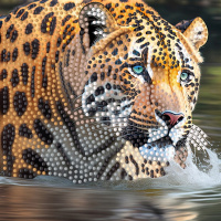 Алмазна мозаїка "Тигриця" ZAV1818-7, 18х18 см