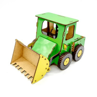 Дитячий дерев'яний 3D конструктор "Бульдозер" Puz-26918, 91 деталь