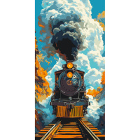 Картина за номерами "Паротяг" 12516-AC 40х80 см