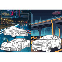 Дитяча розмальовка зі стікерами "Автопарк" CB26, 16 сторінок