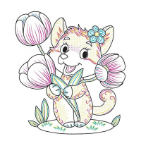 Дитяча книжка-розмальовка "У квітнику" 1806009, 12 сторінок