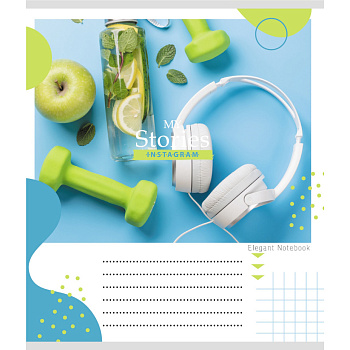 Зошит учнівський "Інста сторі" 012-510249C-3 в косу лінію, 12 аркушів