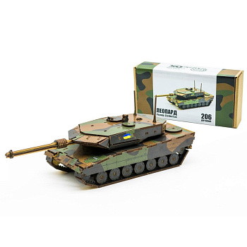 Дерев'яний 3D конструктор "Танк Леопард" 206-0260, 206 деталей                                                              