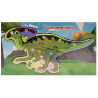 Дерев'яний пазл-вкладиш "Parasaurolophus" MD 1924-10, 9 елементів