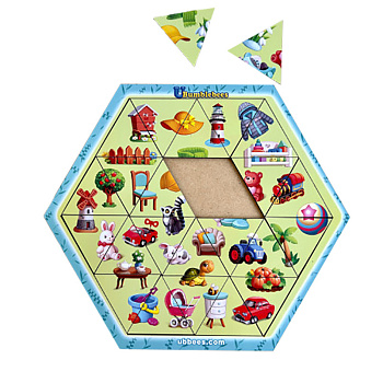 Дерев'яний пазл-головоломка "Асорті" Ubumblebees (ПСФ125) PSF125, 24 деталі 