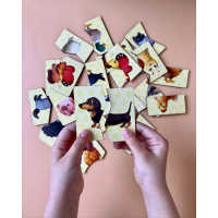 Настільна розвиваюча гра-пазл "Тварини" Ubumblebees (ПСФ071) PSF071, 12 картинок-половинок