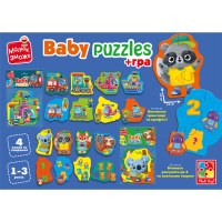 Пазли максі з грою Малюк Зможе «Тварини. Іграшки» Vladi Toys VT1722-23 Укр 