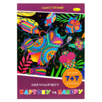 Набір кольорового паперу та картону А-4 АП-1301-01, 7+7 аркушів