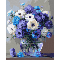 Картина за номерами "Букет блакитних квітів" Ідейка KHO3327, 40x50 см