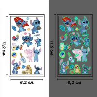 Набір тимчасових татуювань "Стіч" stich-glow-tattoo-10 світяться, 10 аркушів 12х7 см