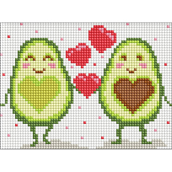 Алмазна мозаїка без підрамника для дітей "Закохані половинки" AMM1032, 15х20 см