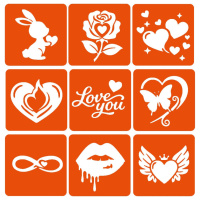 Набір хни з трафаретами для біо-тату №8 henna-set-08, 9 трафаретів