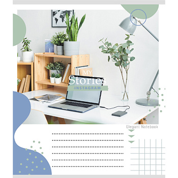 Зошит учнівський "Інста сторі" 012-510249C-4 в косу лінію, 12 аркушів