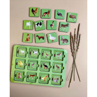 Дерев'яний пазл-сортер "Мама та малюк" Ubumblebees (ПСФ088) PSF088 домашні тварини