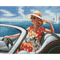 УЦІНКА! Алмазна мозаїка "Відпочинок біля моря" AMO7655-UC з АВ стразами 40х50 см