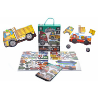 Дитяча магнітна гра "Транспорт" QB600-002, 48 магнітів, 2 основи-машинки