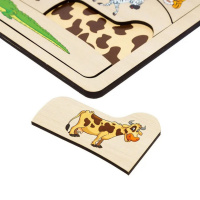 Дерев'яний пазл-вкладиш "Де? Чий візерунок?" Ubumblebees  (ПСД074) PSD074 сортер