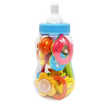 Дитячий набір брязкалець "Пляшечка" 3838A-34, 23 см, 10 штук